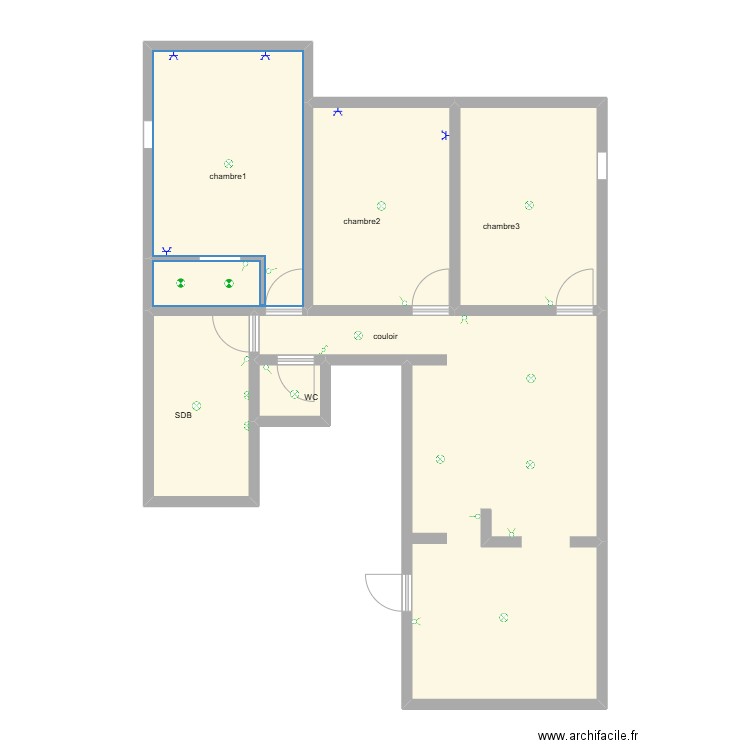 chantier la montagne. Plan de 6 pièces et 90 m2