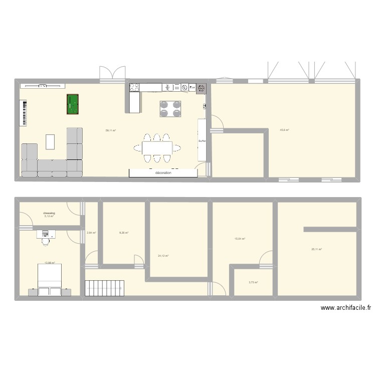 plan maison. Plan de 10 pièces et 204 m2