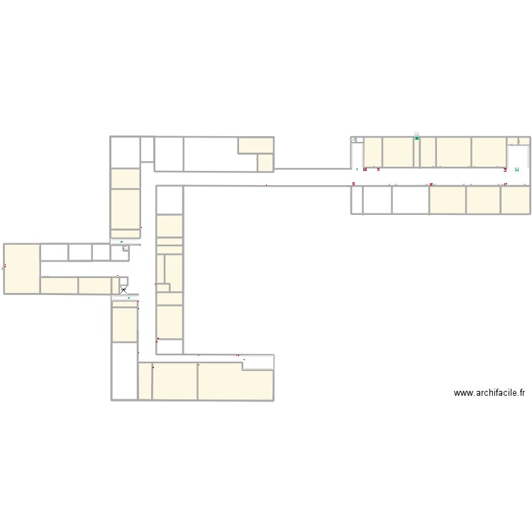 lycée sainte famille 1er. Plan de 28 pièces et 9191 m2