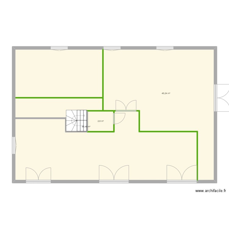 miellerie. Plan de 3 pièces et 139 m2