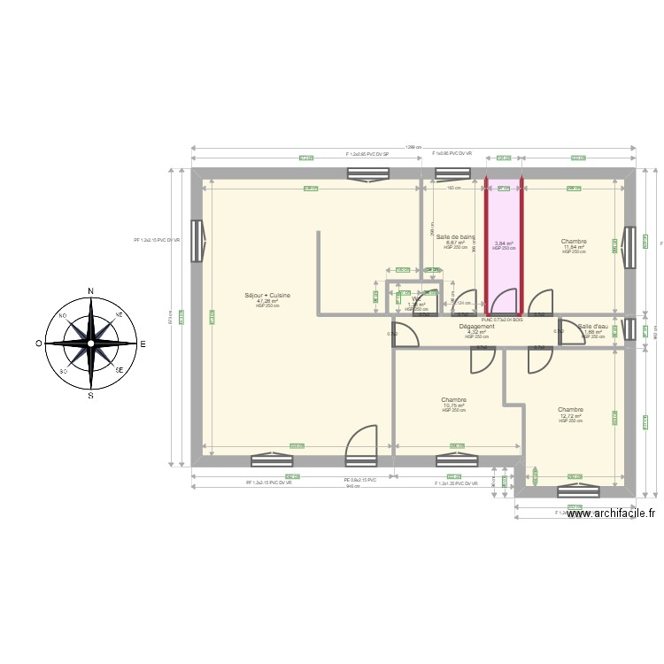 ML24014959 Bernadet. Plan de 9 pièces et 100 m2