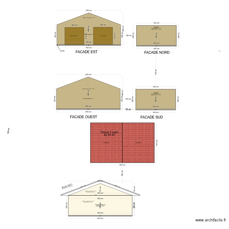 garage Façades. Plan de 0 pièce et 0 m2