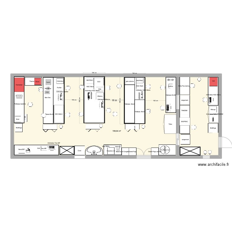 PPT35 NFS + L2 medium. Plan de 1 pièce et 109 m2