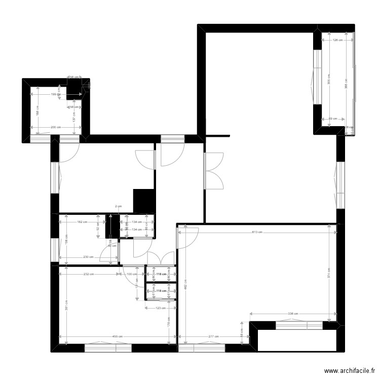 Mietton. Plan de 8 pièces et 52 m2