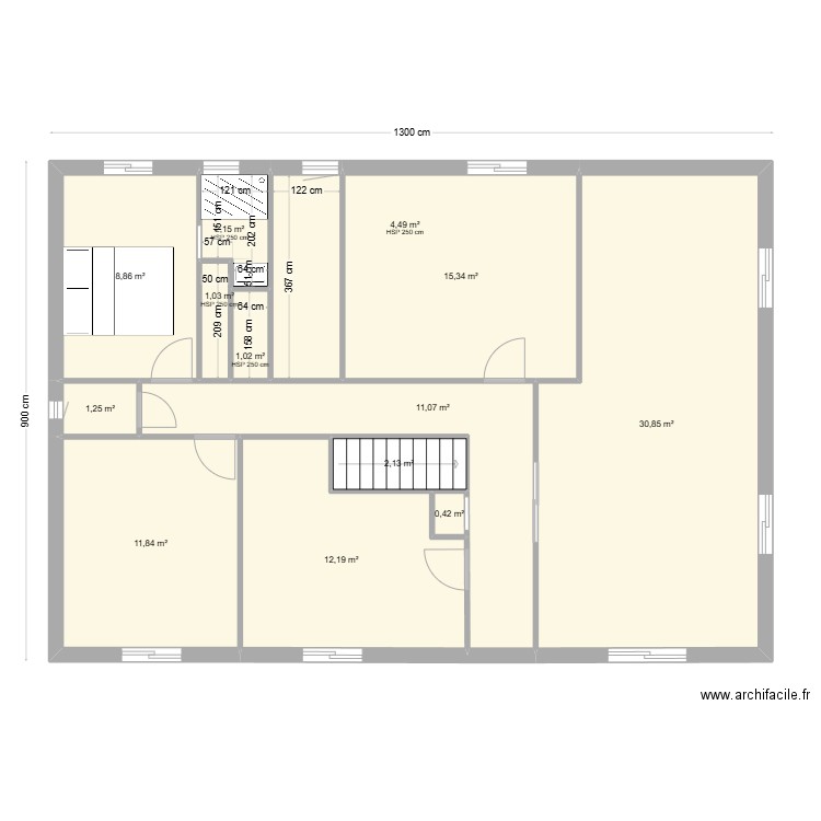 lory 3. Plan de 13 pièces et 103 m2