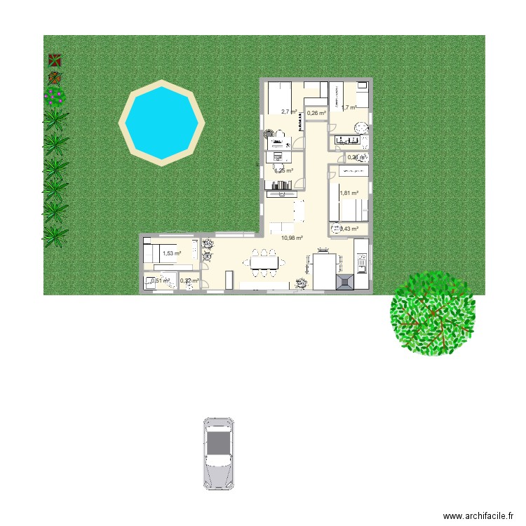 extension 2024. Plan de 12 pièces et 22 m2