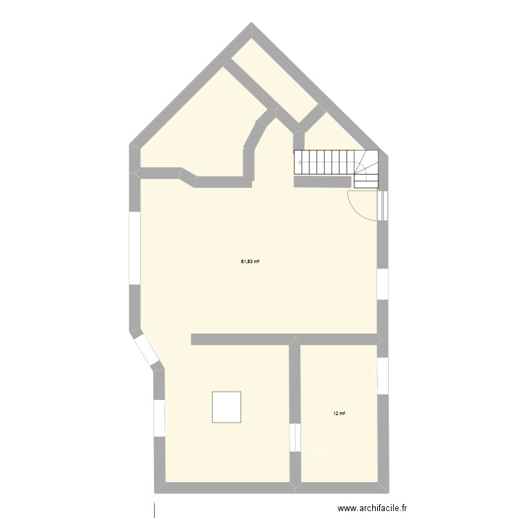 maison cuisine. Plan de 2 pièces et 94 m2