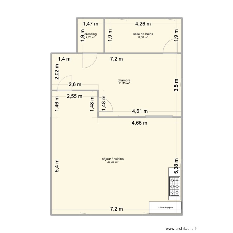 vionnaz appart palier plan futur. Plan de 4 pièces et 75 m2