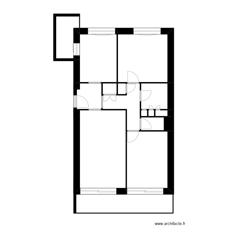 PELISSE. Plan de 14 pièces et 60 m2