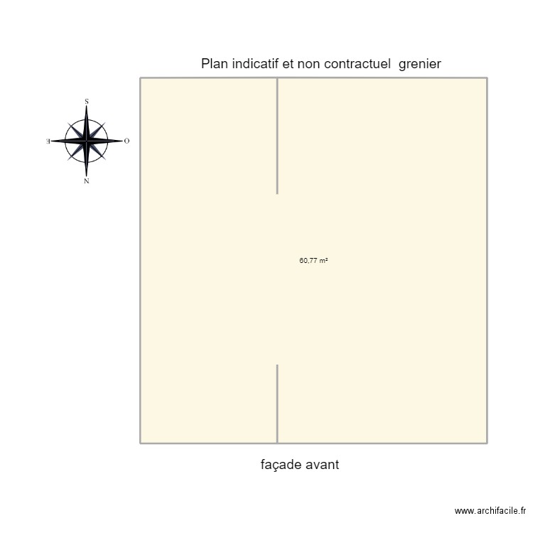 olloy grenier. Plan de 1 pièce et 61 m2