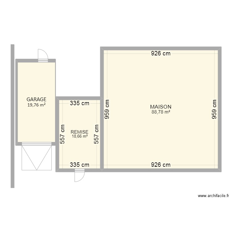 DP2 GARAGE. Plan de 3 pièces et 127 m2