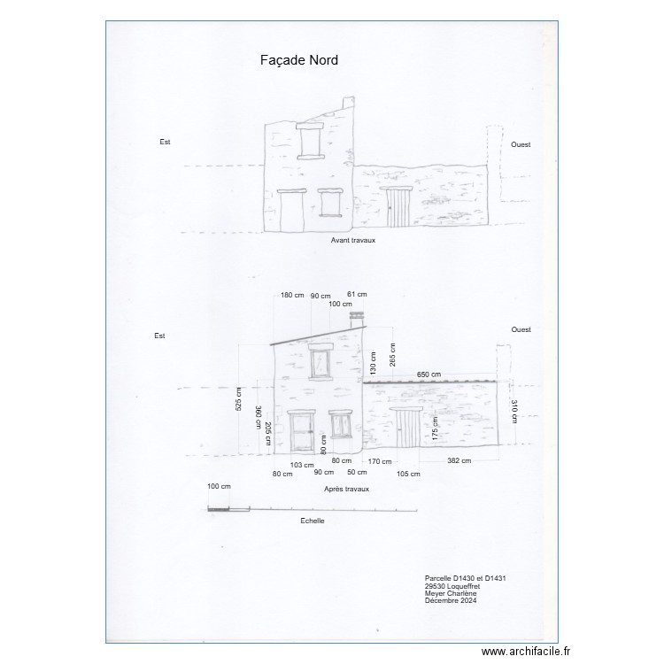 Façade Nord D1430 et D1431. Plan de 0 pièce et 0 m2