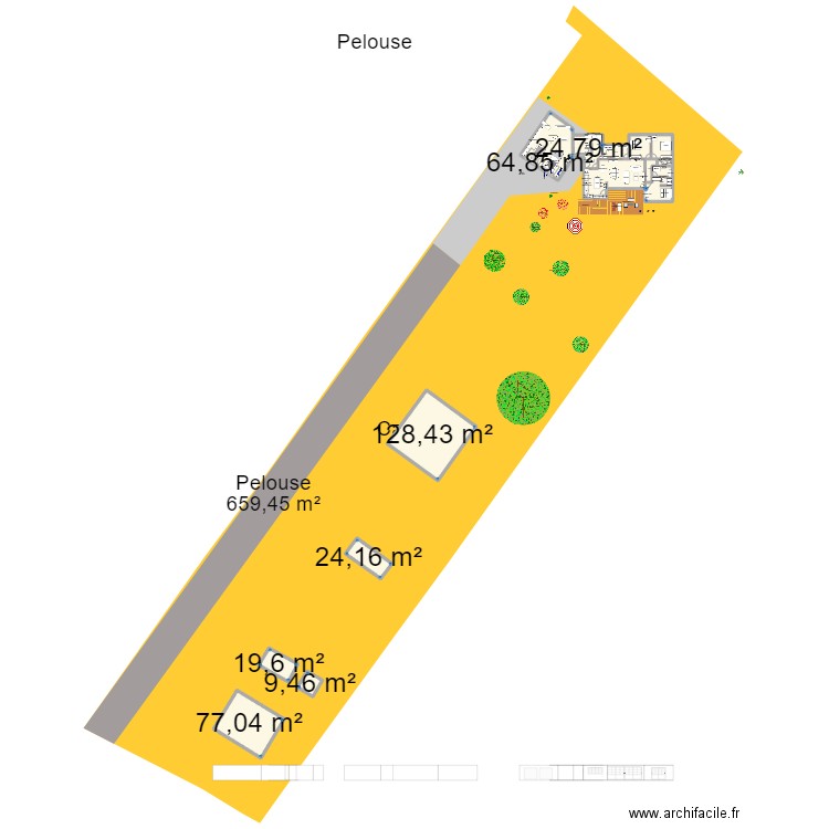 Papa Maman. Plan de 15 pièces et 482 m2