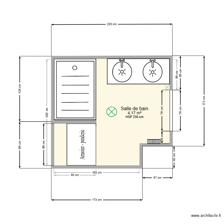 ROYER. Plan de 1 pièce et 4 m2