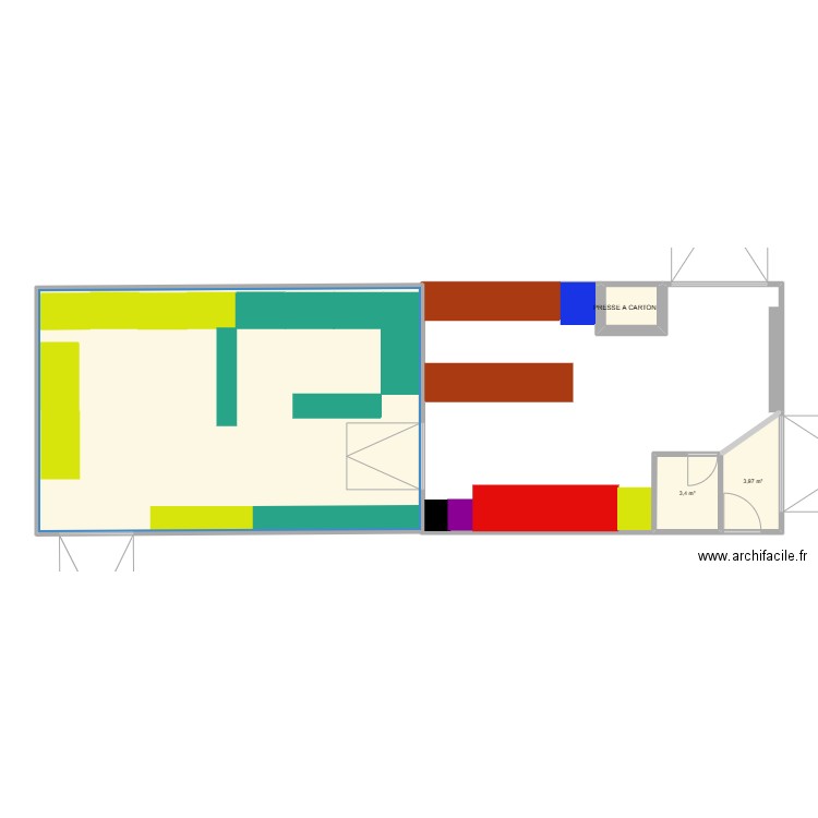 Test. Plan de 4 pièces et 76 m2