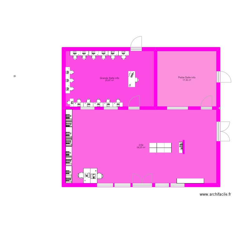 CDI Marlhes. Plan de 3 pièces et 101 m2