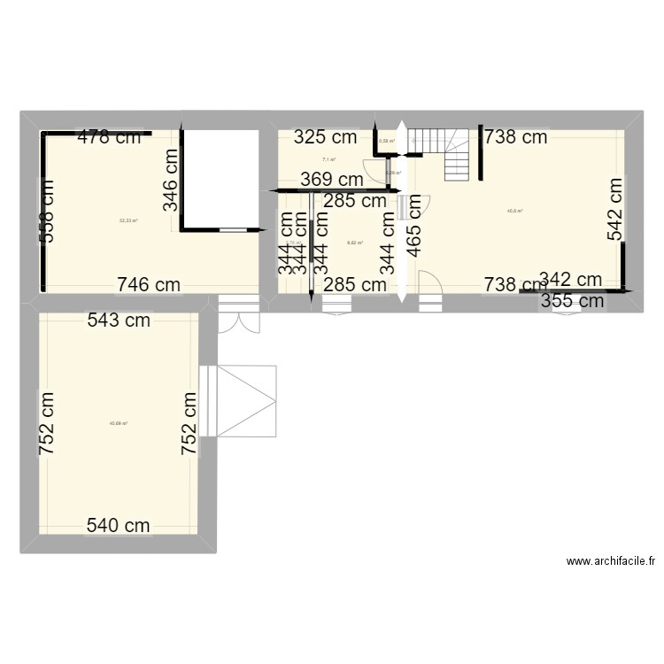 labastide V2. Plan de 8 pièces et 135 m2