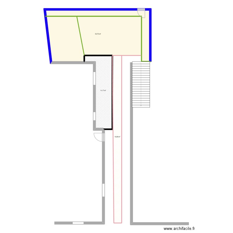 villefranche. Plan de 3 pièces et 84 m2