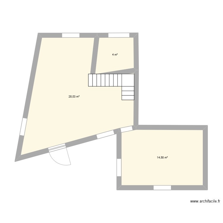 maison. Plan de 3 pièces et 47 m2