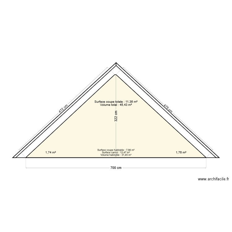 Coupe combles. Plan de 0 pièce et 0 m2