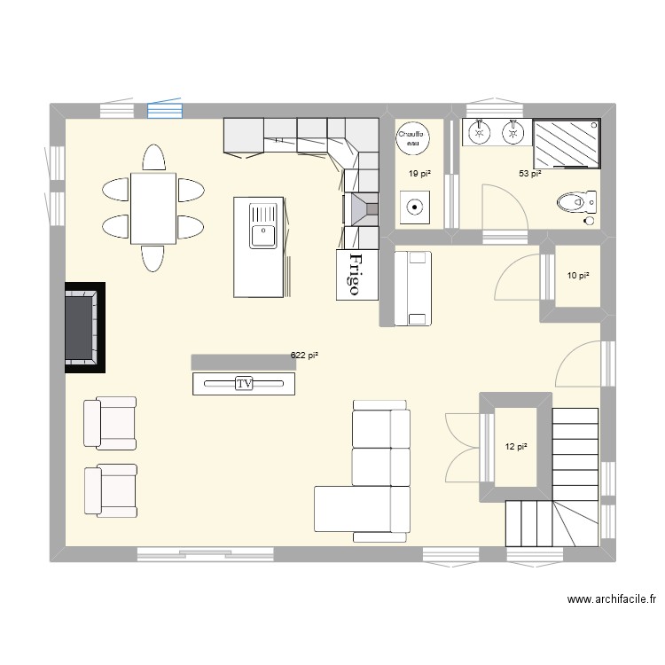 Chalet. Plan de 12 pièces et 134 m2