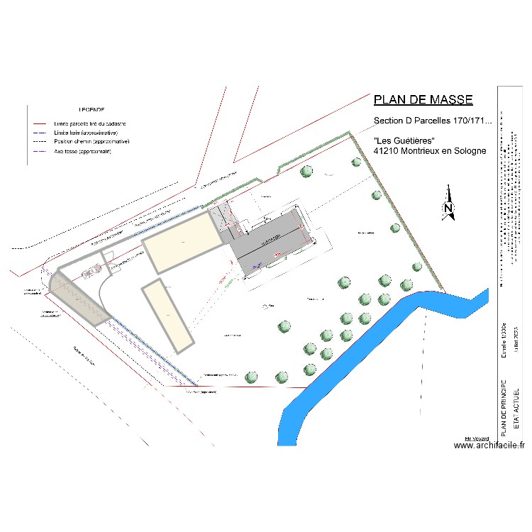 Portail. Plan de 3 pièces et 298 m2