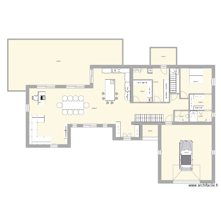 aeae. Plan de 11 pièces et 295 m2