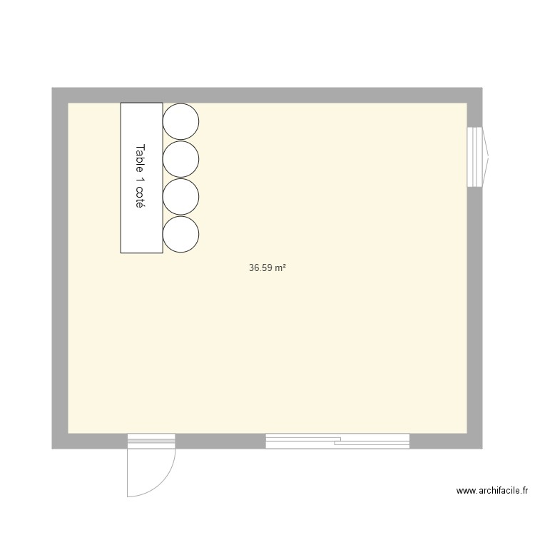 ARCHI. Plan de 1 pièce et 37 m2