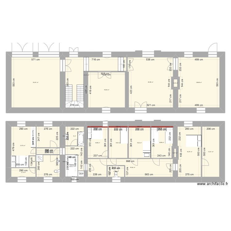 PLANS PAVILLON SUD. Plan de 28 pièces et 264 m2