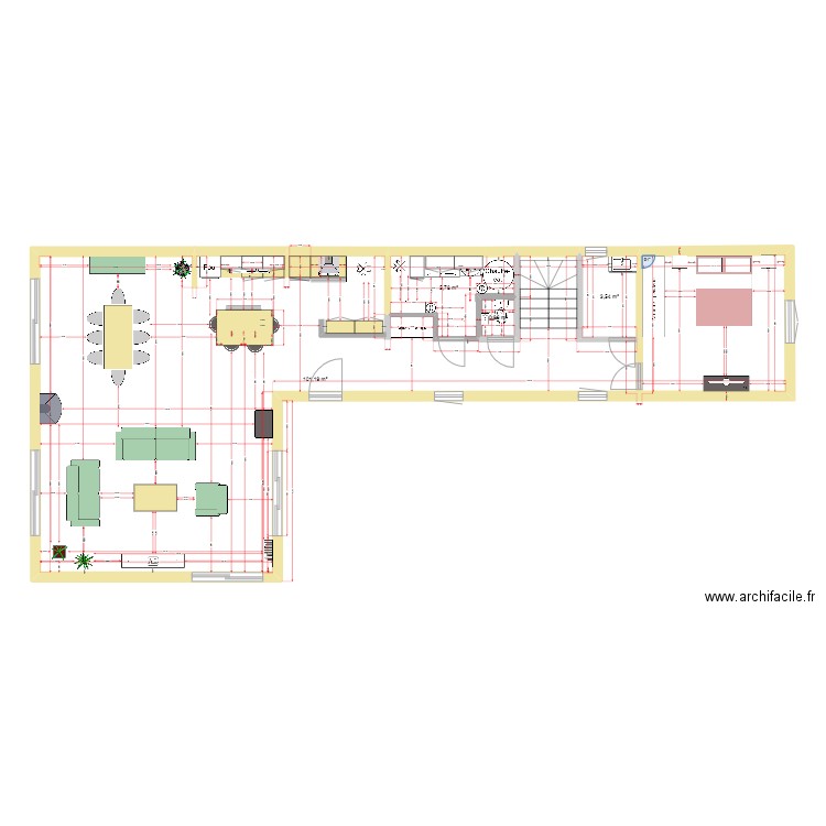 LONGERE 2. Plan de 4 pièces et 111 m2