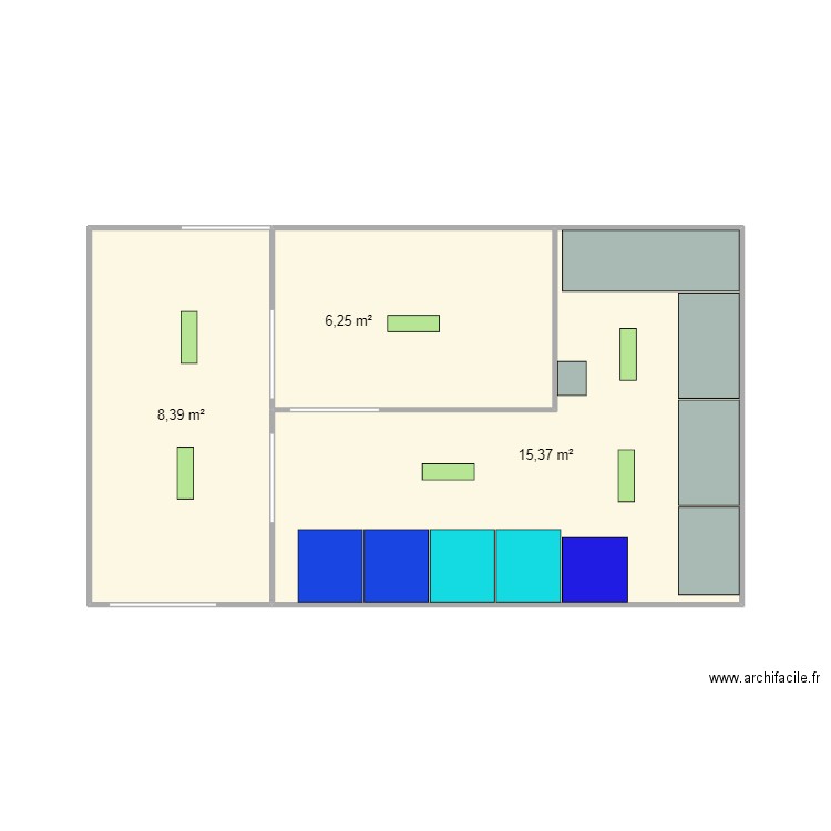 Atelier LPI amménagement. Plan de 3 pièces et 30 m2