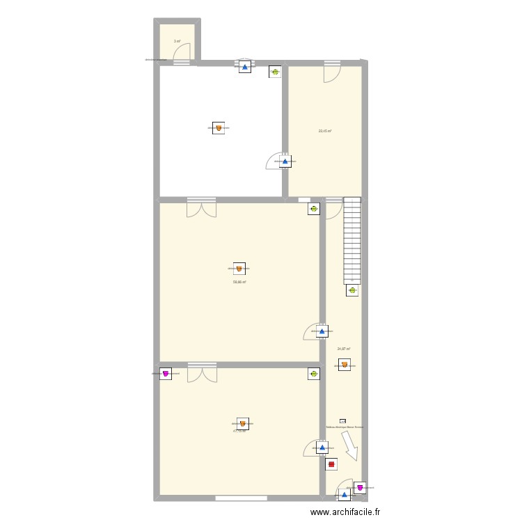 projet jourdan . Plan de 5 pièces et 156 m2