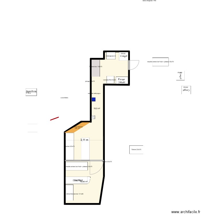 Valenciennes 2. Plan de 2 pièces et 30 m2