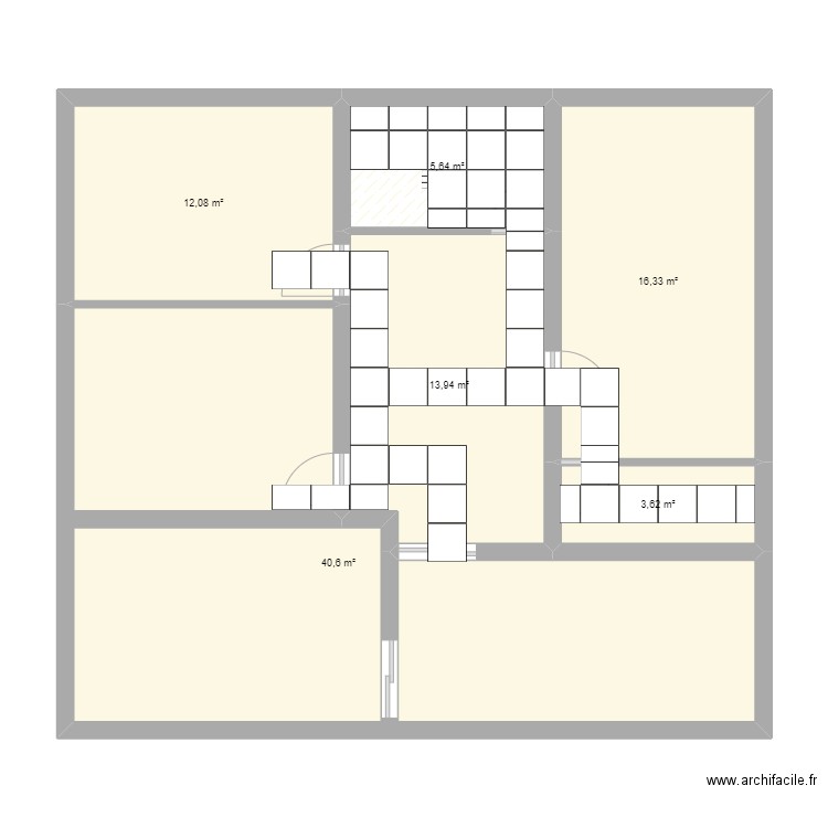 carlage. Plan de 6 pièces et 92 m2