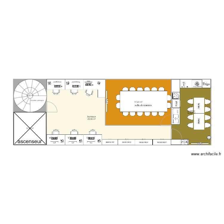 art plastique. Plan de 5 pièces et 74 m2