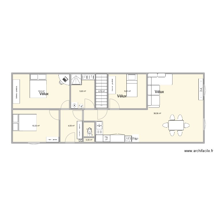 doudeville RDC 1 . Plan de 9 pièces et 86 m2