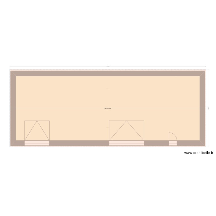 grange Audran. Plan de 1 pièce et 120 m2