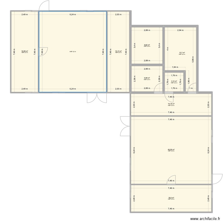 Maison Asso. Plan de 10 pièces et 194 m2