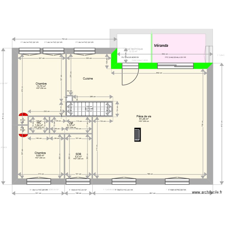 ML24014488 . Plan de 16 pièces et 209 m2