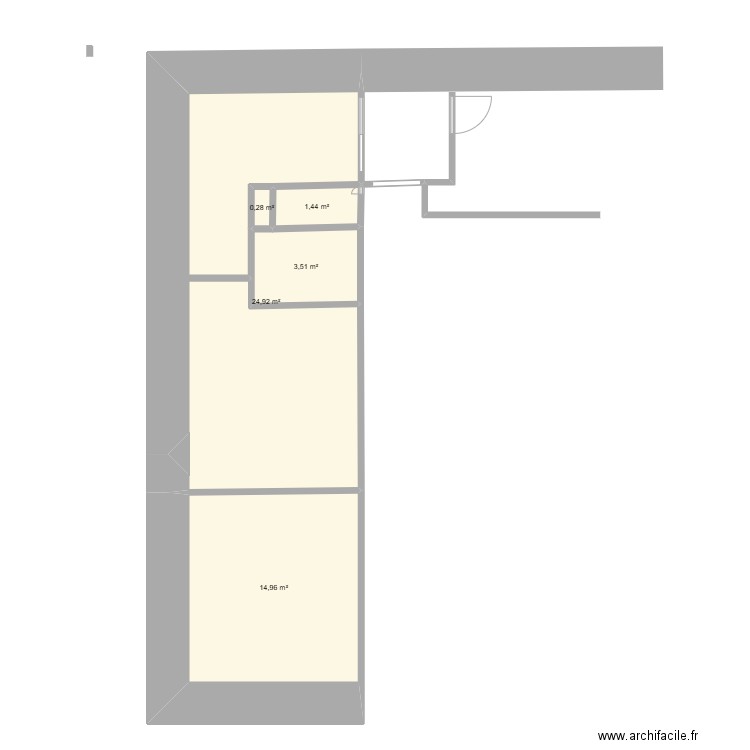 V3 ETAGE WILL. Plan de 5 pièces et 45 m2