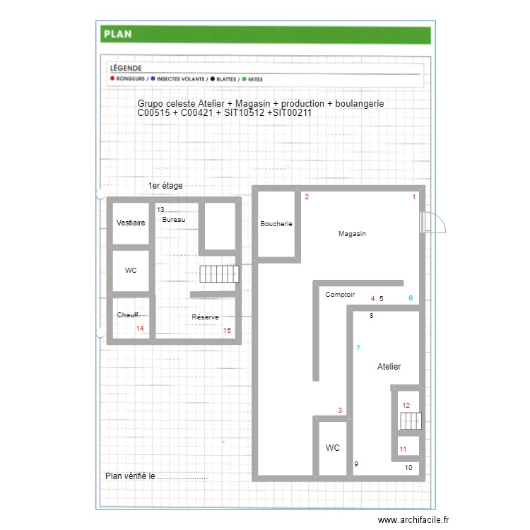 Grupo celeste production atelier magasin boulangerie . Plan de 8 pièces et 111 m2