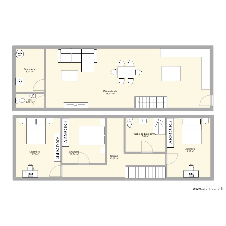 ROLIN. Plan de 10 pièces et 115 m2