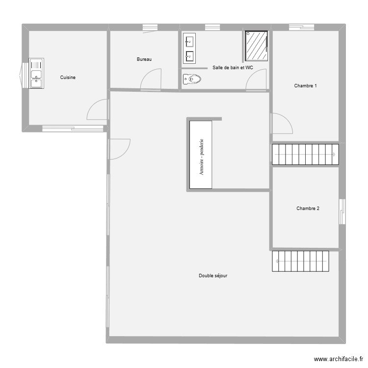 RDC ABRAHAM. Plan de 6 pièces et 116 m2