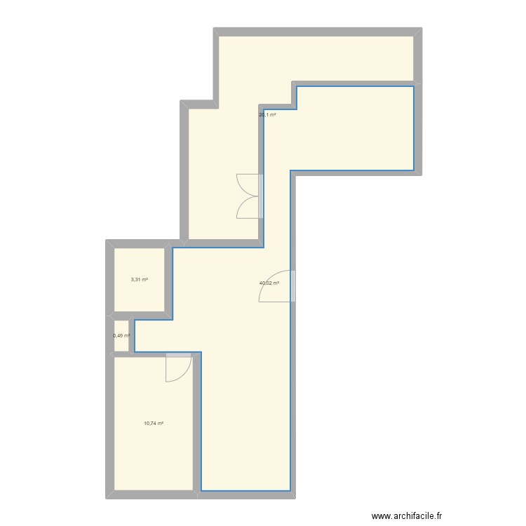 JDIDA. Plan de 5 pièces et 75 m2