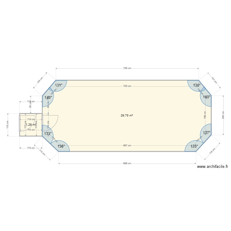 volière 8.5 m Montécristo v1. Plan de 2 pièces et 31 m2