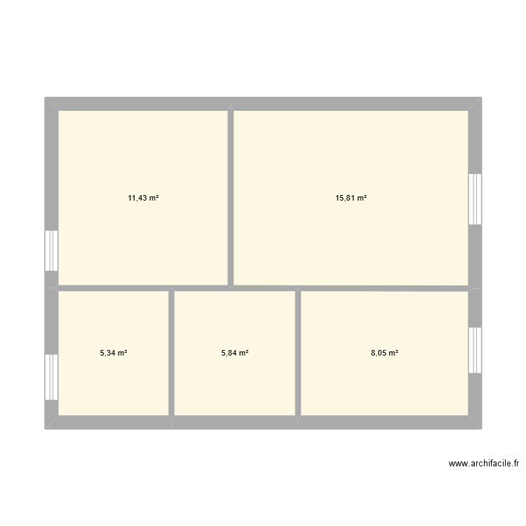 VAUVENARGUES. Plan de 5 pièces et 46 m2