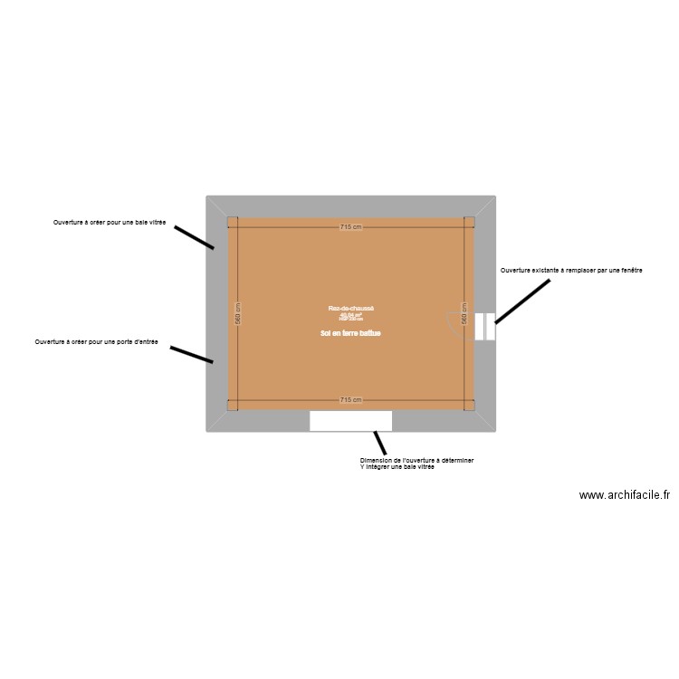 St Vincent des Landes . Plan de 4 pièces et 80 m2