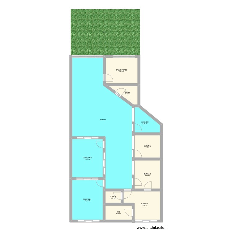 PLAN CASSANDRE V2 . Plan de 11 pièces et 140 m2