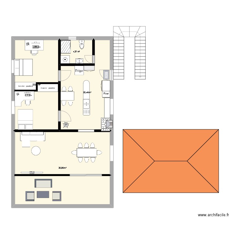 De loic Bathilde. Plan de 4 pièces et 86 m2