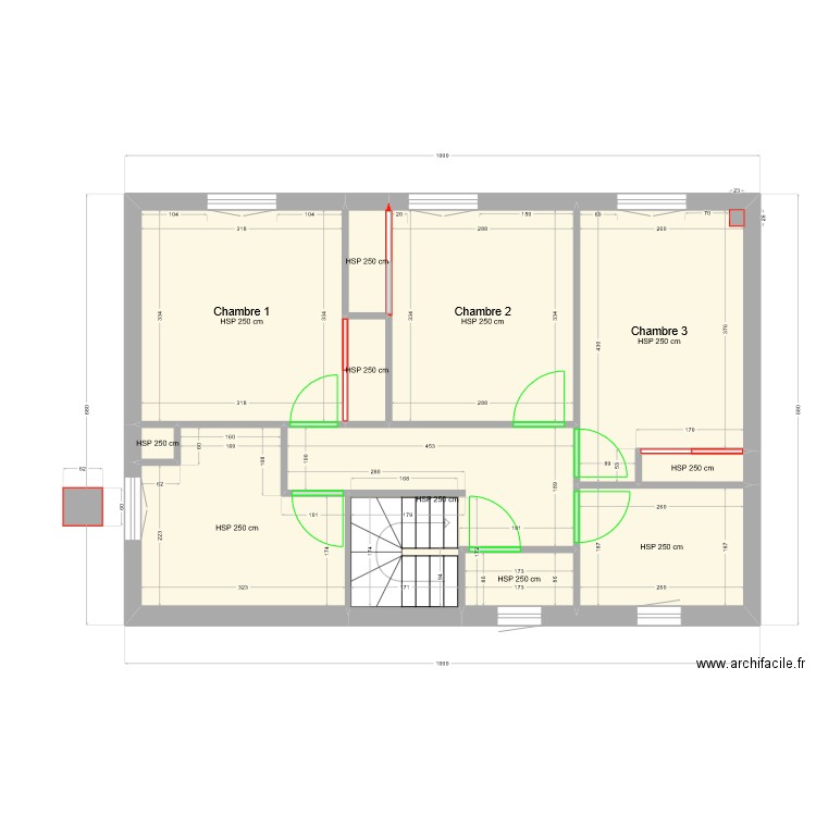 Carnoules-Etage. Plan de 11 pièces et 57 m2